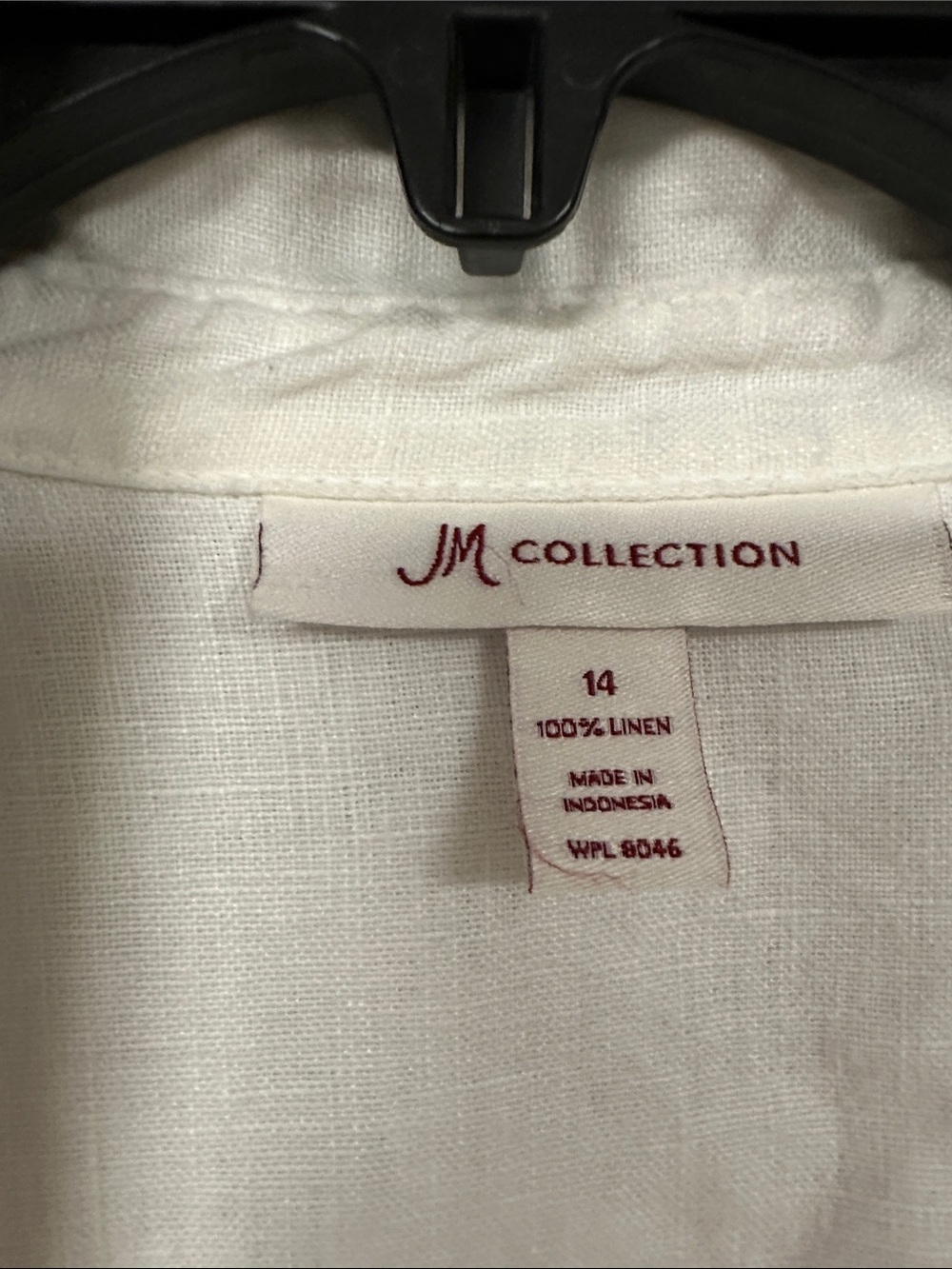 JM Collection 100% linen button front white shirt Gold Buttons, 14 - Picture 2 of 6